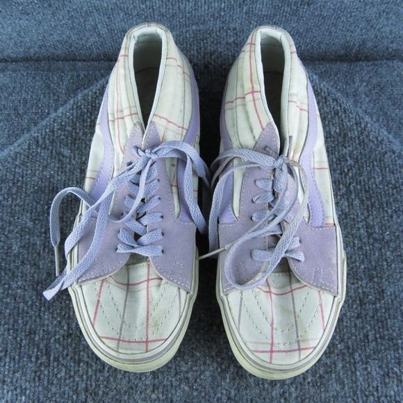 VANS  Women Sneaker Shoes Size 8.5 Medium‎ Purple Leather Lace Up - Picture 3 of 9
